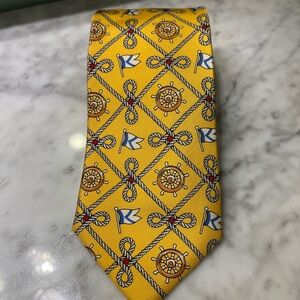 Lands' End Yellow Nautical Design Tie